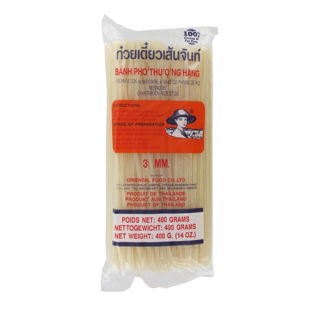 Rice Sticks STRAIGHT 3mm (M) 400g, FARMER