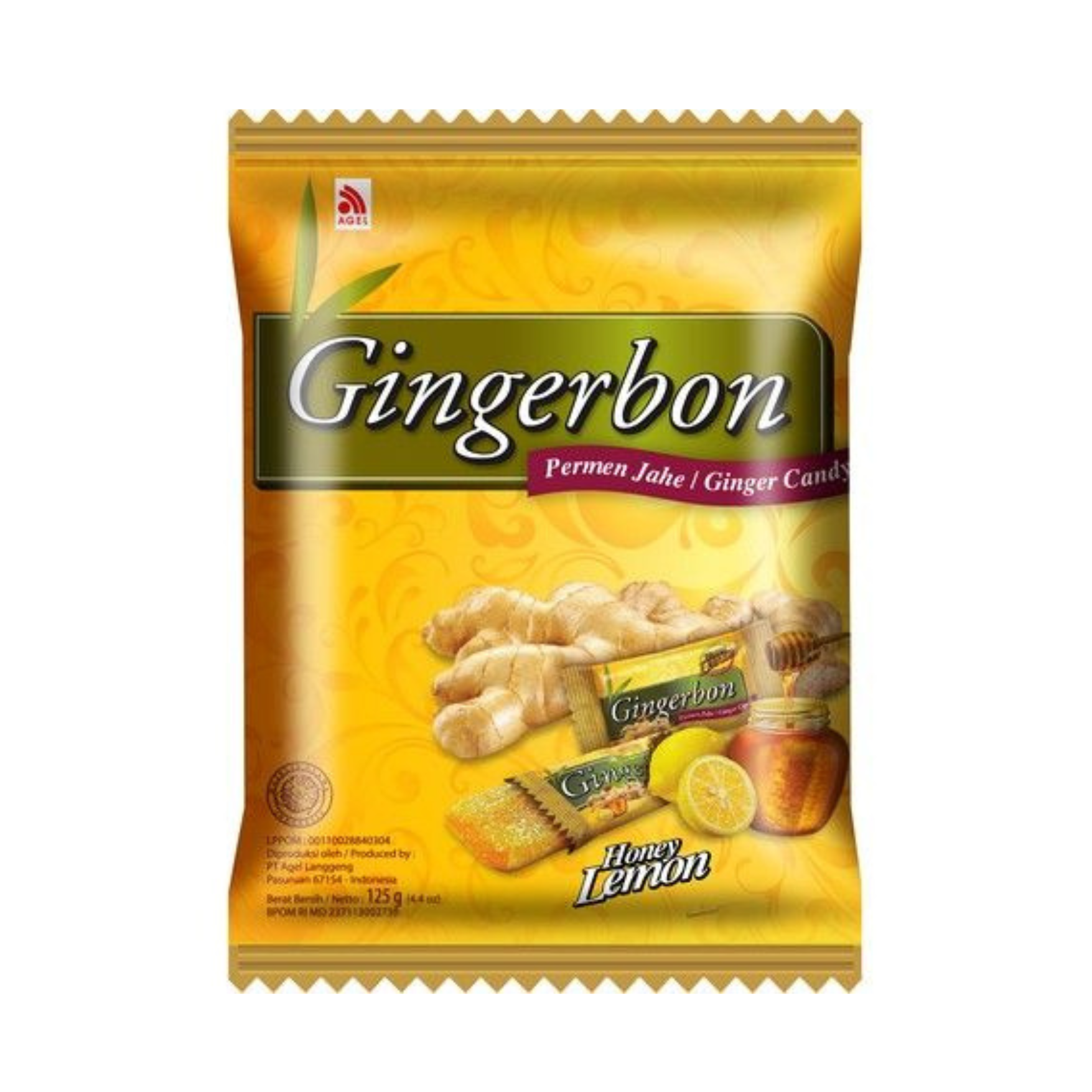 Ginger Honey Lemon Bonbons 125g, GINGERBON