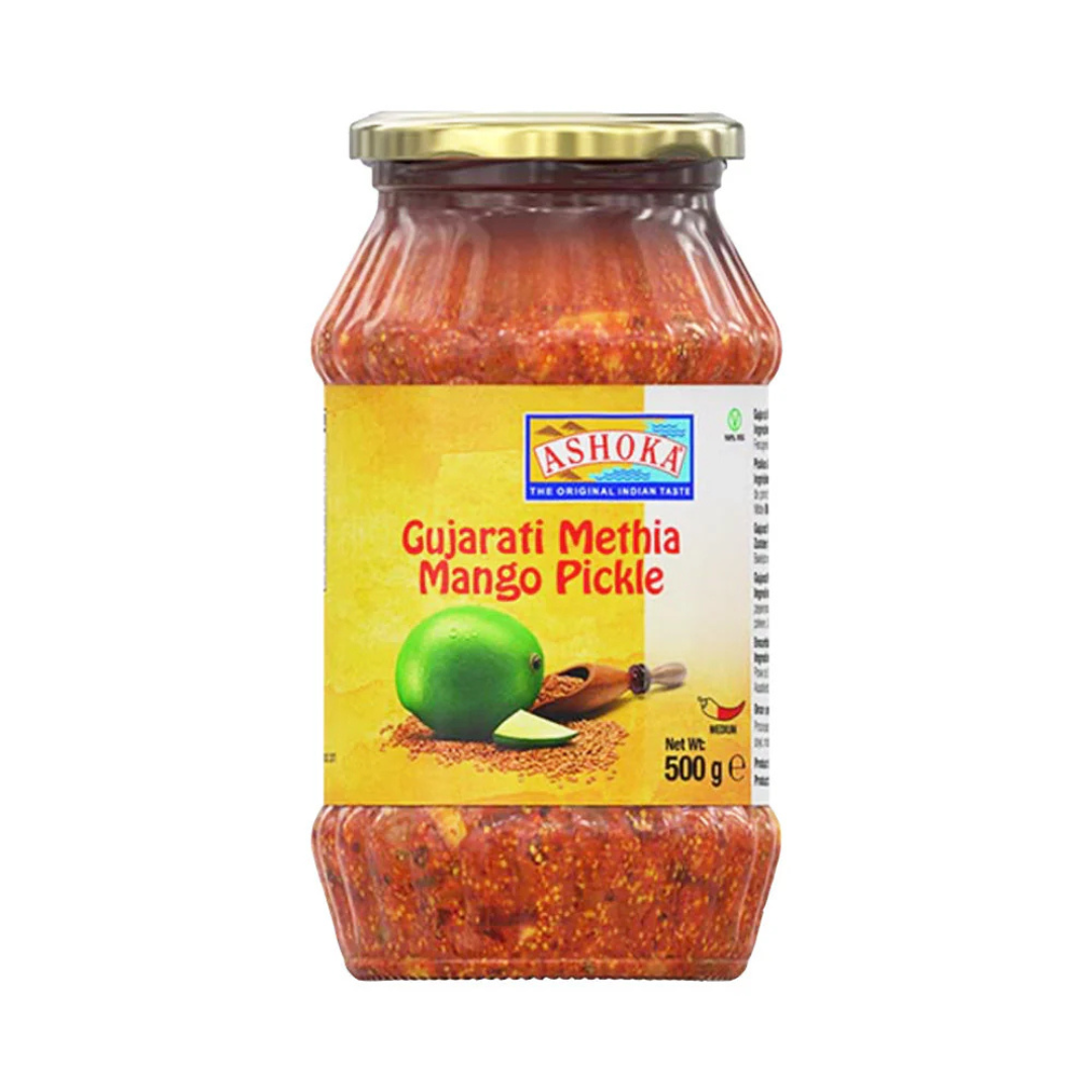 Mango Pickle Gujarati Methia 500g, ASHOKA
