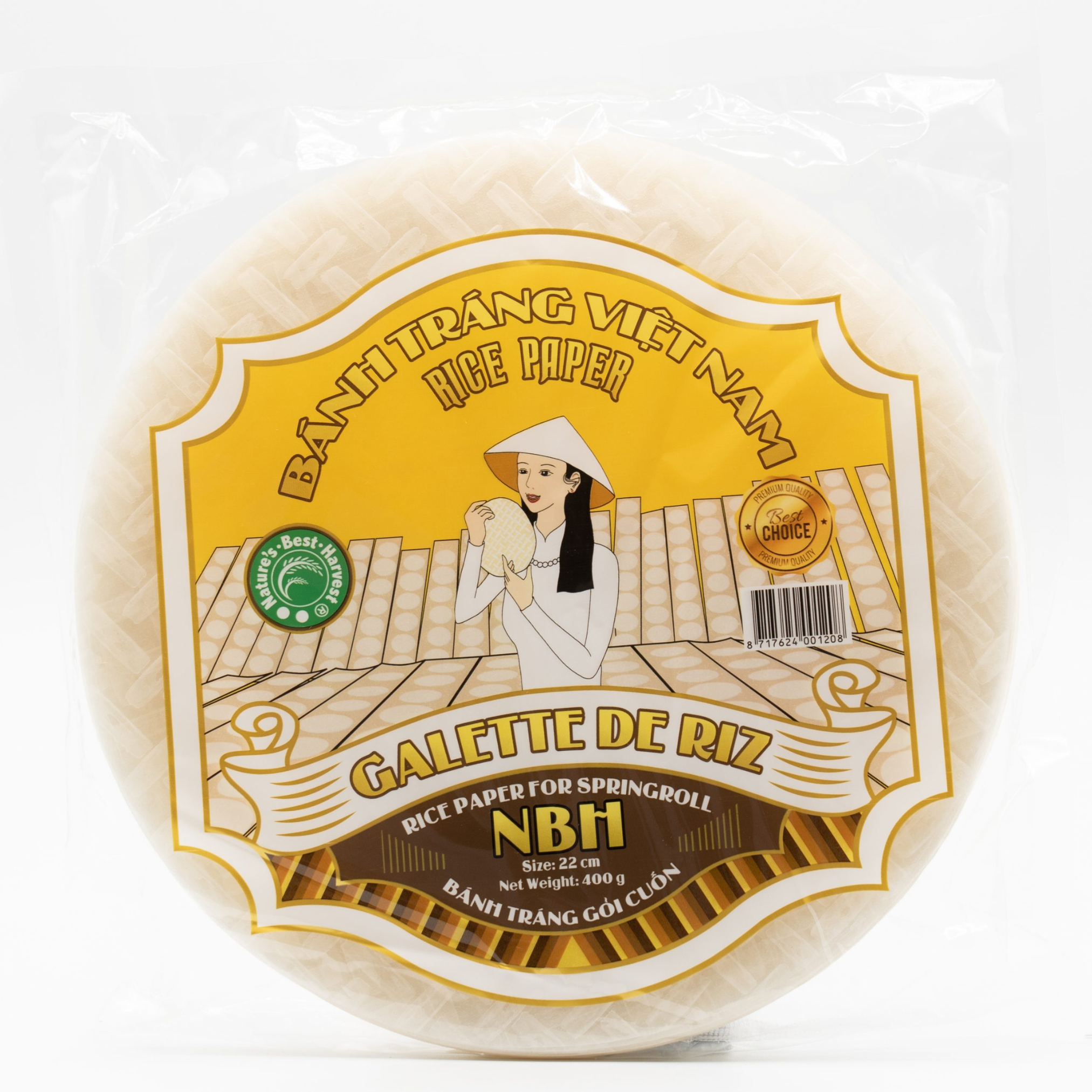 NBH Rice Paper Summer Rolls 22cm 50x400g