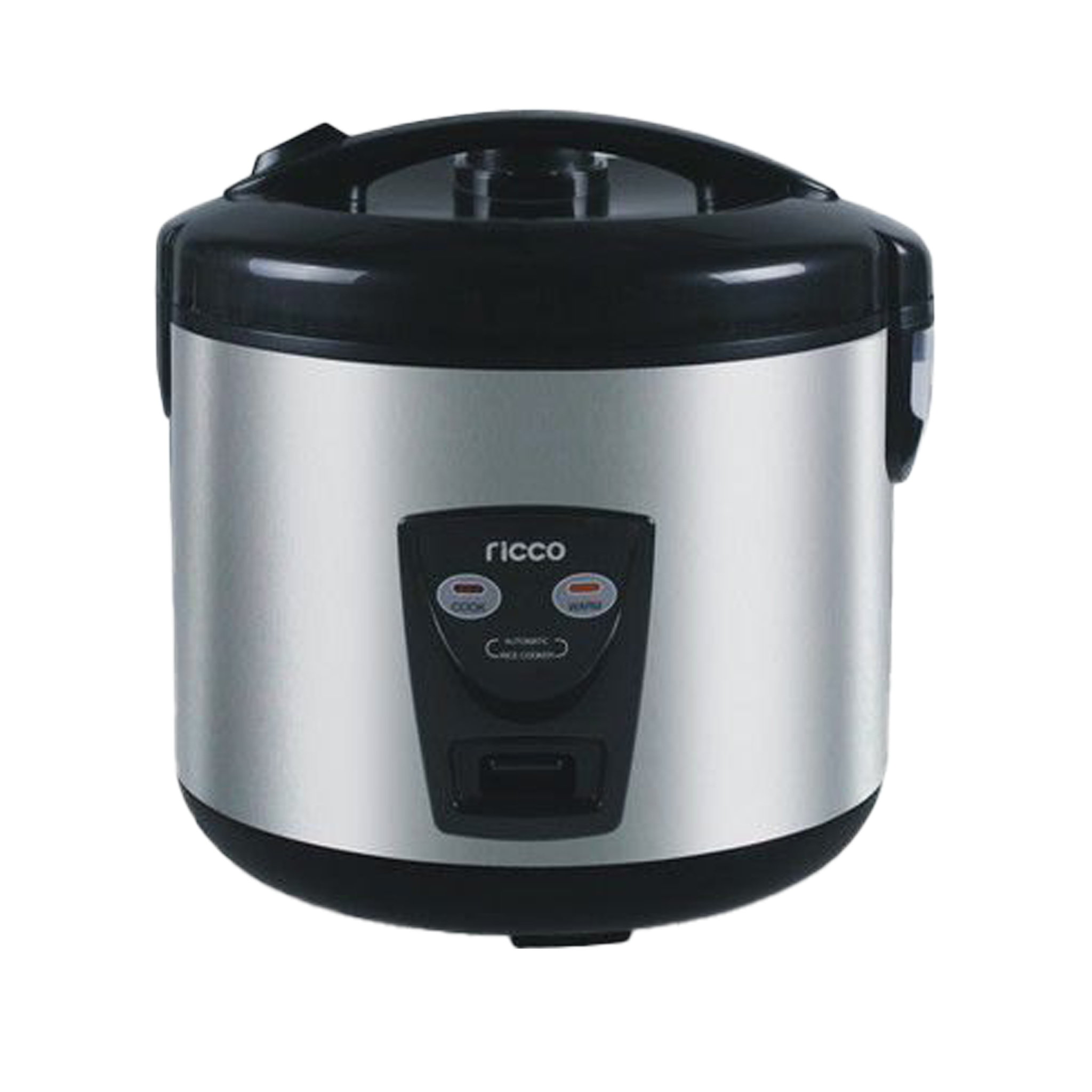 RICCO, Rice Cooker 1.0Ltr Chrome Black 1pc