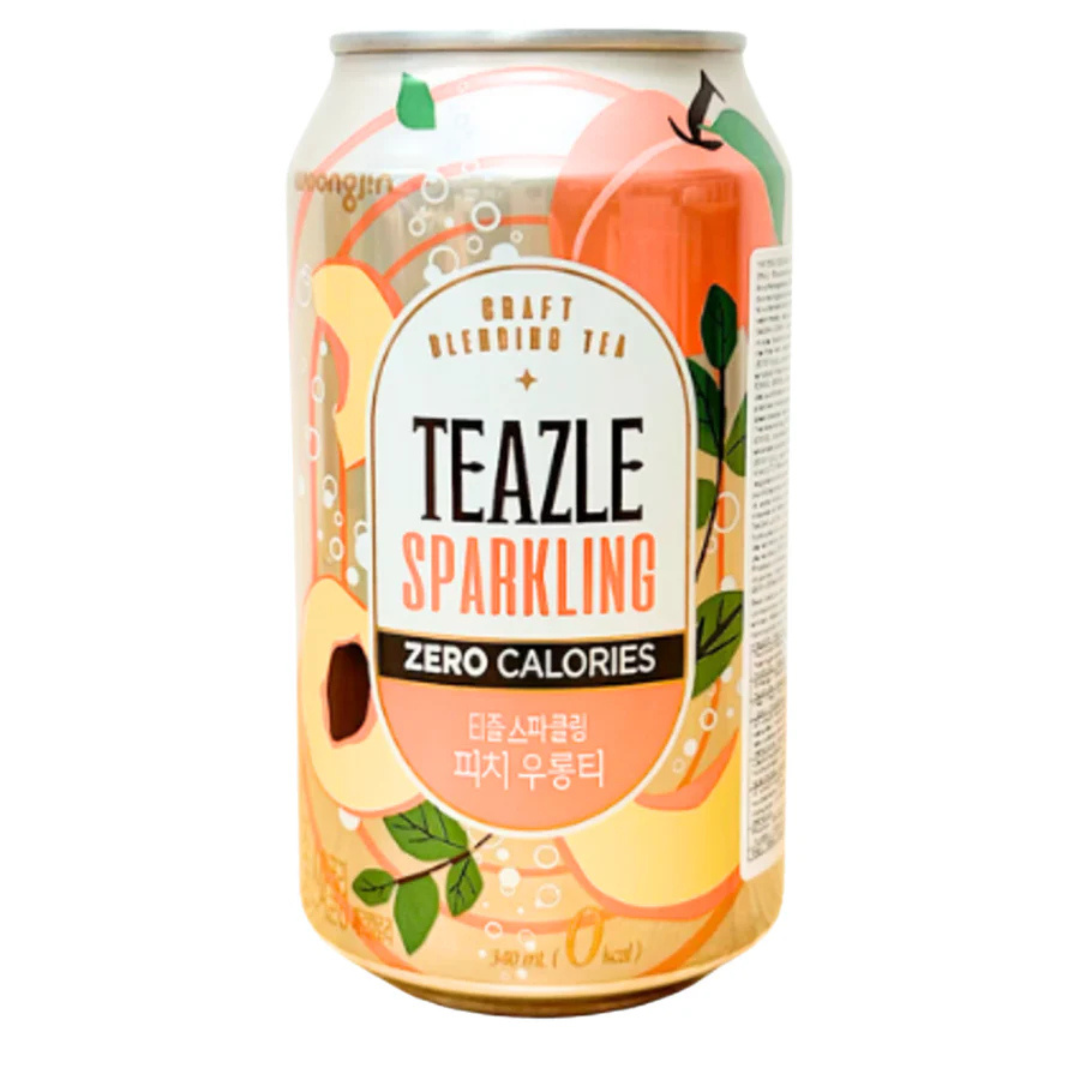 TEAZLE Sparkling Drink Peach Fl 340ml CAN