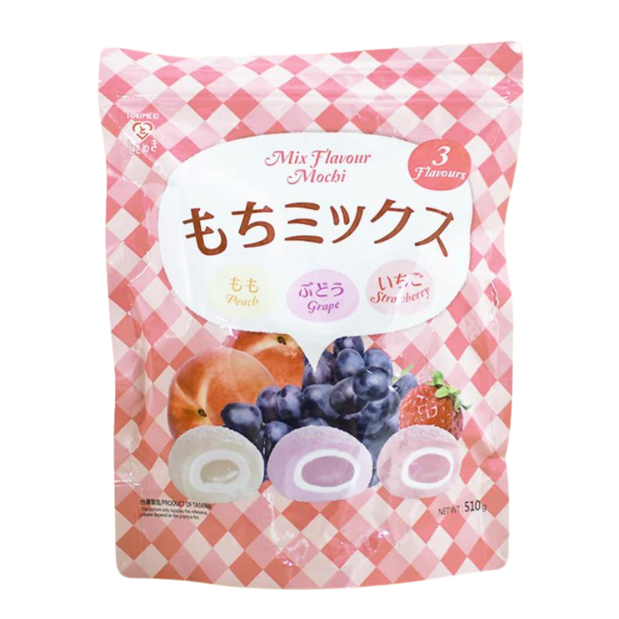 Mix Mochi Peach Grape Strawberry 510g, Tokimeki