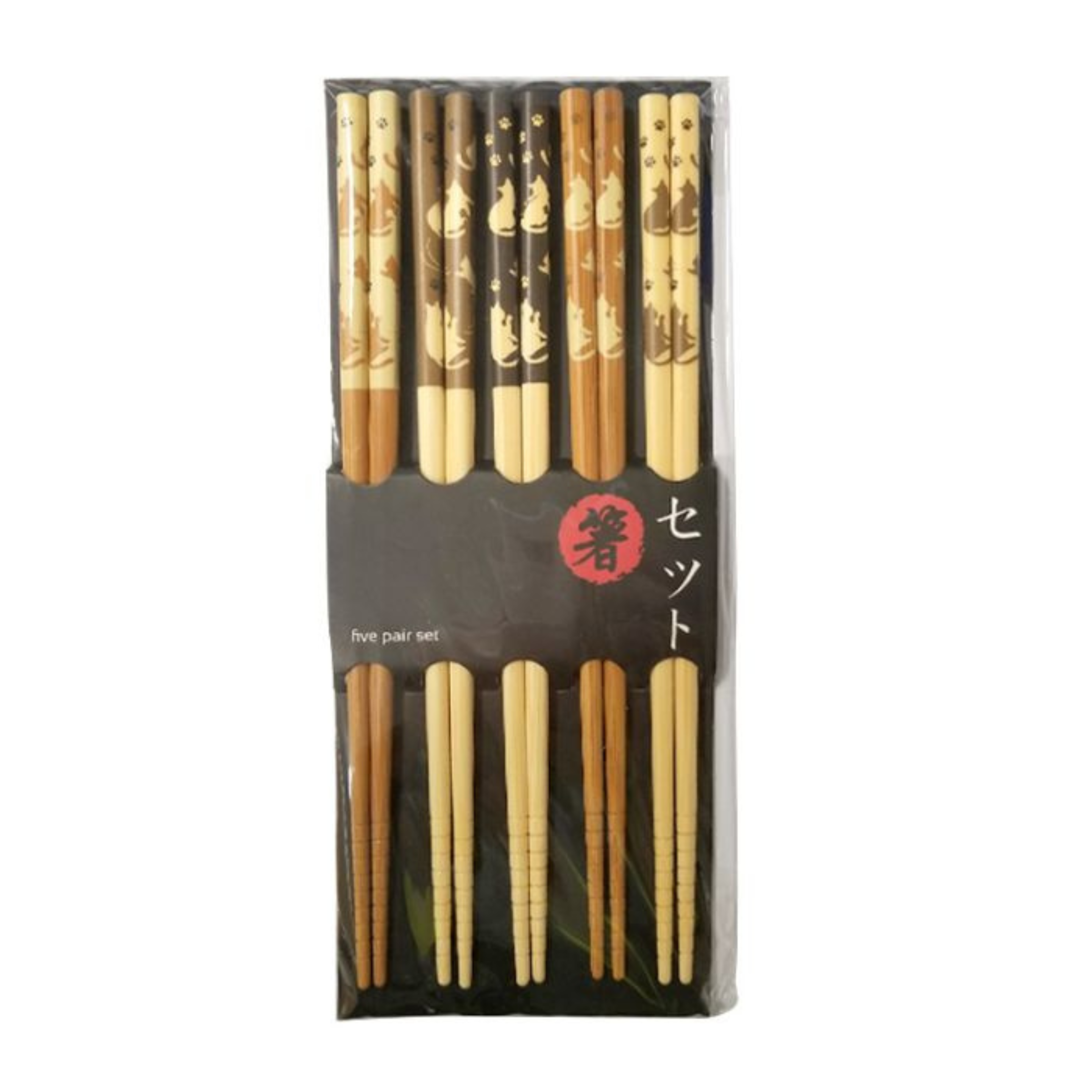 Chopsticks 22.5cm Cats 5-Pairs, NF