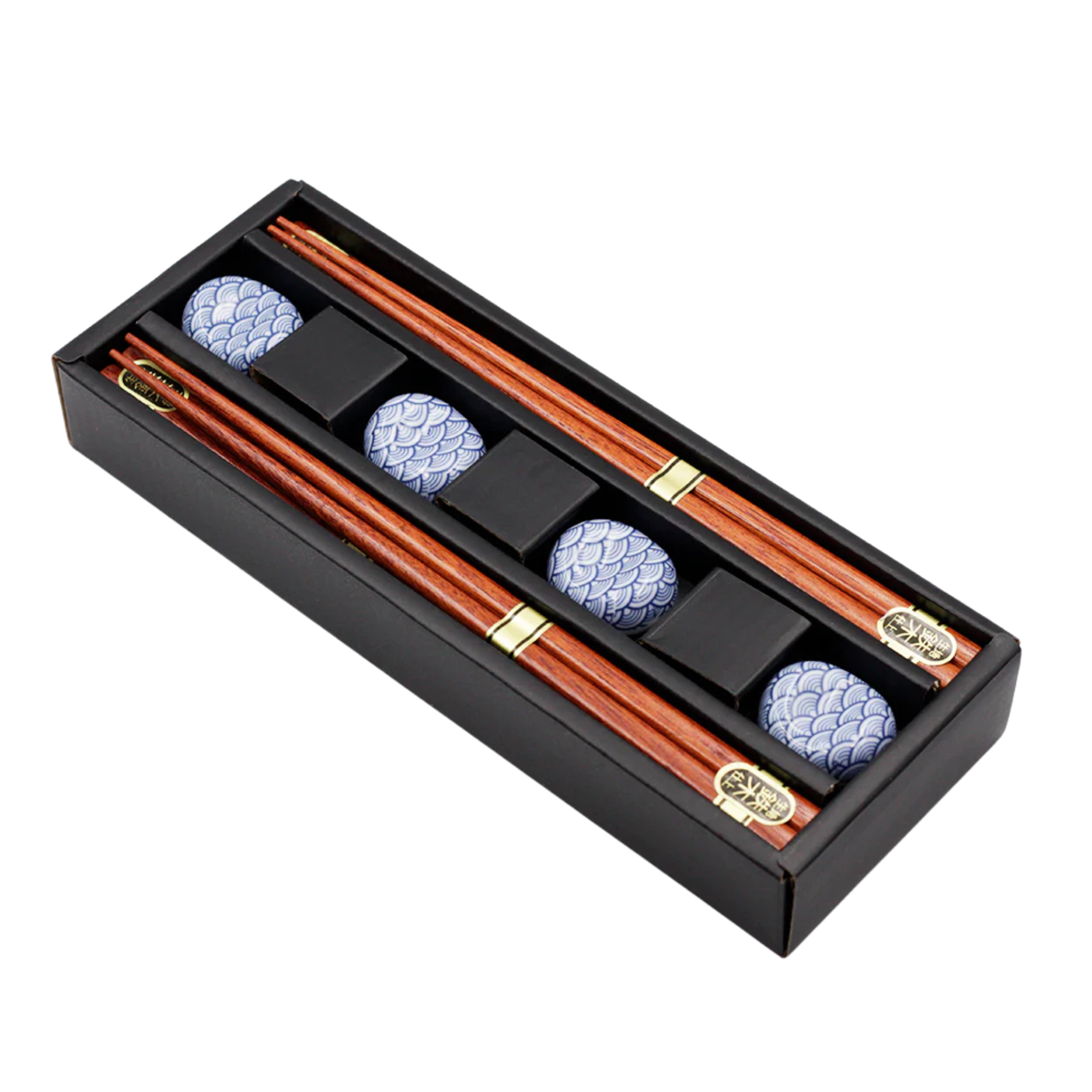 Chopsticks Set + Rest 22.5 cm 4 - Pers. Seigaiha, NF