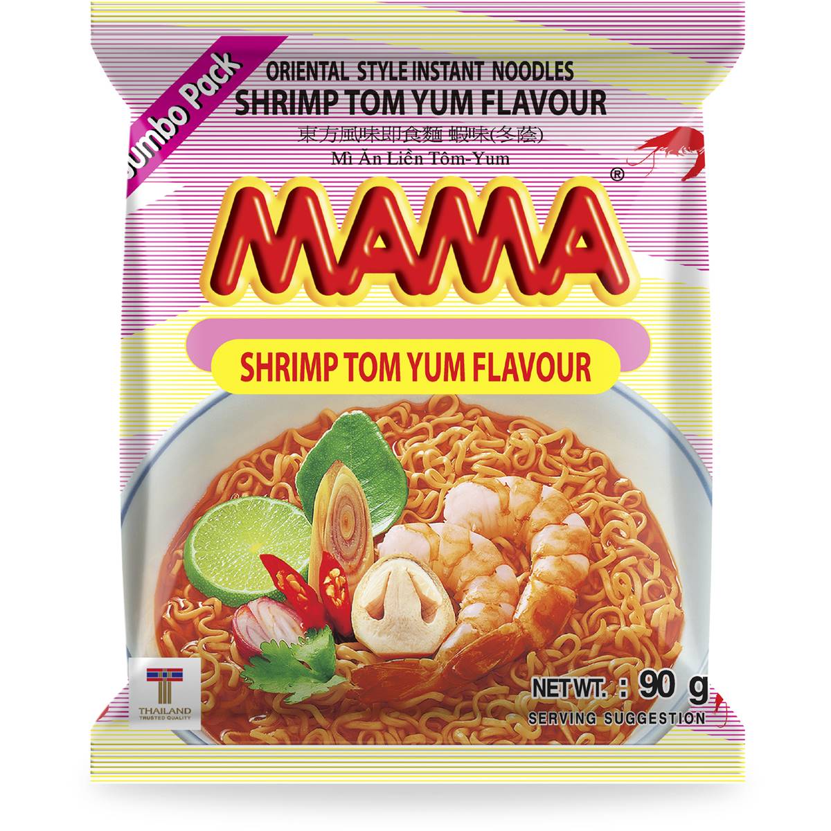 Instant Noodle Jumbo Tom - Yum 90g, Mama