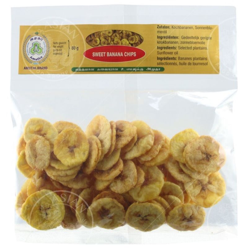 Banana Chips - Sweet 80g, Amutha